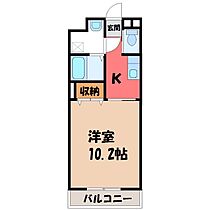 栃木県宇都宮市簗瀬4丁目（賃貸マンション1K・2階・30.98㎡） その2