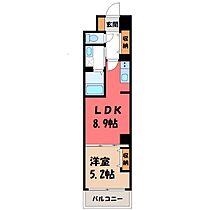 栃木県宇都宮市西2丁目（賃貸マンション1LDK・4階・37.44㎡） その2