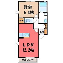 栃木県宇都宮市中戸祭町（賃貸アパート1LDK・1階・44.00㎡） その2