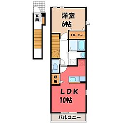 JR東北本線 石橋駅 バス14分 上三川役場入口下車 徒歩10分 2階/-