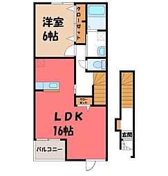 アザレア壱番館 1LDKの間取図画像