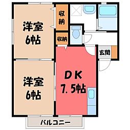 JR東北本線 宝積寺駅 徒歩15分 2階/-