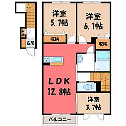 JR東北本線 宇都宮駅 バス19分 藤井産業前下車 徒歩11分 2階/-