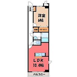 オープン・ベルズ 1LDKの間取図画像