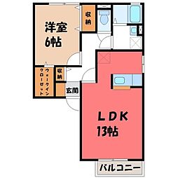 メゾン・ド・クロシェットC 1LDKの間取図画像