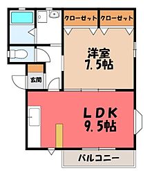 メゾンドアーブル 1LDKの間取図画像
