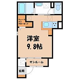 コスモハイツ・1 ワンルームの間取図画像