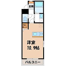 大島マンション7 ワンルームの間取図画像