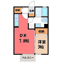 セジュールグランモアA 1DKの間取図画像