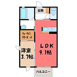 プリモス・コートF 1LDKの間取図画像