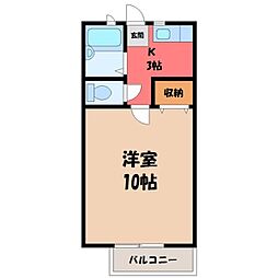 ビーラインイシイ 1Kの間取図画像