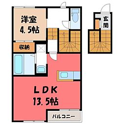 ラヴィーヌ芝ノ内A 1LDKの間取図画像