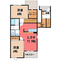 フルジーナC 2LDKの間取図画像