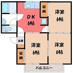 セジュールグリーンD 3DKの間取図画像