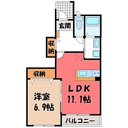 リカニッシュトイ 1LDKの間取図画像
