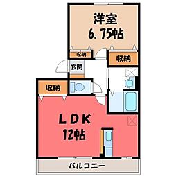 カサグランデ藤 1LDKの間取図画像