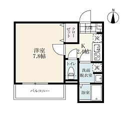 ファインフォレスタ佐賀大前 1Kの間取図画像