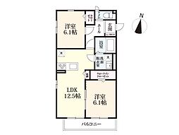 サンブリック 2LDKの間取図画像