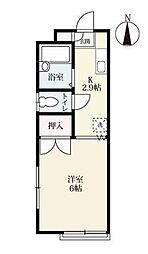 池田コーポ 1Kの間取図画像
