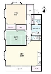 サウスコーポピュアシリーズB 2LDKの間取図画像