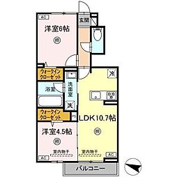 ロイヤルタウン長瀬町 2LDKの間取図画像