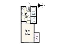 シティメイトB 1Kの間取図画像