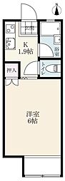 グレースヒルハウス 1Kの間取図画像