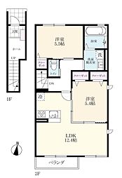 コンフォール伊勢A 2LDKの間取図画像