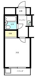 第2丸昌ビルZA-128 1Kの間取図画像