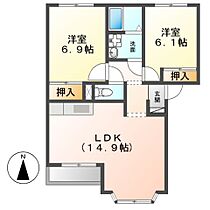 サン　ソレイユＢ棟  ｜ 岐阜県美濃加茂市森山町２丁目（賃貸アパート2LDK・2階・59.40㎡） その2