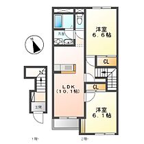 グランコート  ｜ 岐阜県関市肥田瀬（賃貸アパート2LDK・2階・55.14㎡） その2