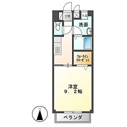 ライフクレア東山 1階1Kの間取り