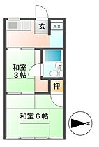 タモオカ荘  ｜ 岐阜県関市栄町４丁目（賃貸アパート2K・2階・24.30㎡） その2