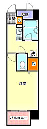 プレサンス新大阪 1Kの間取図画像