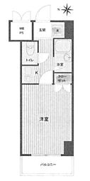 セレッソコート西心斎橋 1Kの間取図画像