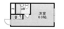 メガロコープ福島 ワンルームの間取図画像
