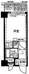 ライオンズマンション靱公園第2 1Kの間取図画像