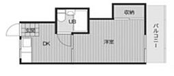 シャトー大淀 1DKの間取図画像