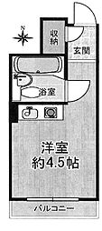 朝日プラザアクシス城東 ワンルームの間取図画像