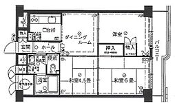 シャルム野中南公園 3DKの間取図画像