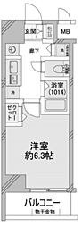 プレミアムコート天神橋エイト 1Kの間取図画像