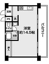 クレイドル谷町 ワンルームの間取図画像