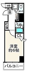 プレサンス難波ウエスト 1Kの間取図画像