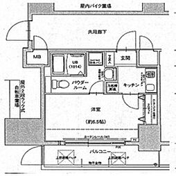 エスリード北浜 1Kの間取図画像