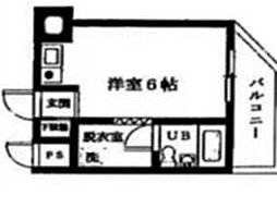 朝日プラザ夕陽ケ丘3 1Kの間取図画像