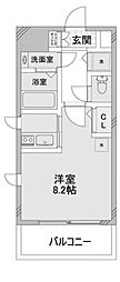 レークス新大阪ウエスト 1Kの間取図画像