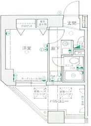 エスリード福島第2 1Kの間取図画像