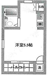 ビックバーンズマンション高殿 ワンルームの間取図画像