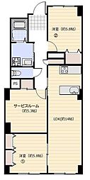 ドルミ新淀川15号館 2SLDKの間取図画像