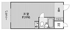 ライオンズマンション日本橋 ワンルームの間取図画像